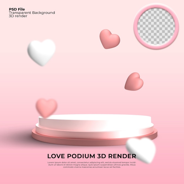 podium 3d model Pink Color