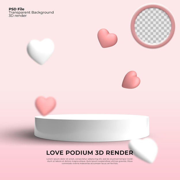 podium 3d-model roze kleur