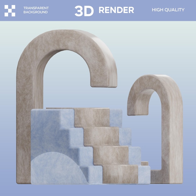 Podium 3D-objectillustratie