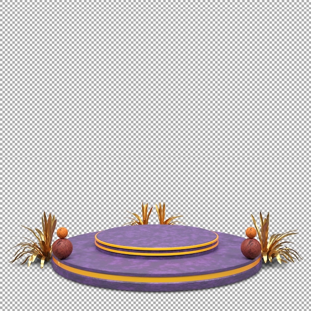 Podium 3d render met mooi en elegant geïsoleerd