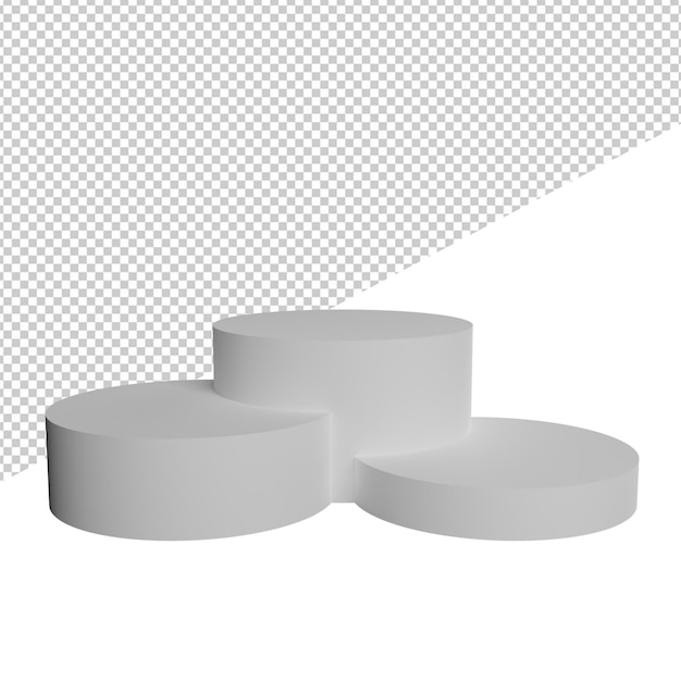 Podium afgerond vooraanzicht3d illustratie weergave transparante achtergrond