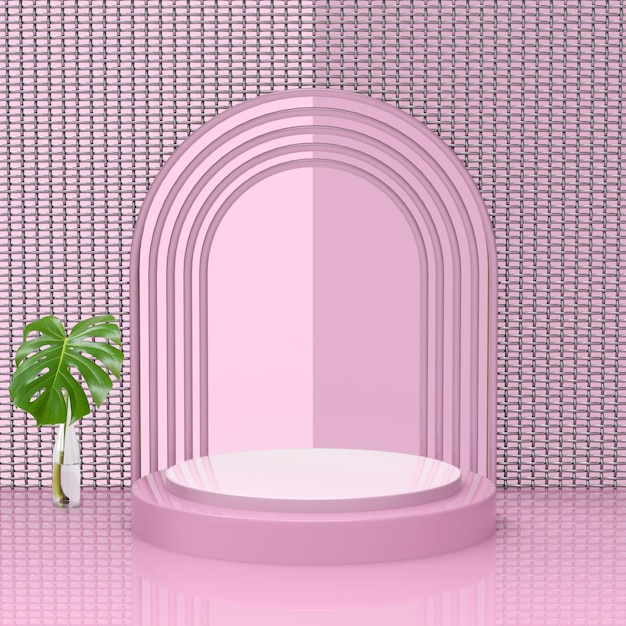 Podium and product display pink color