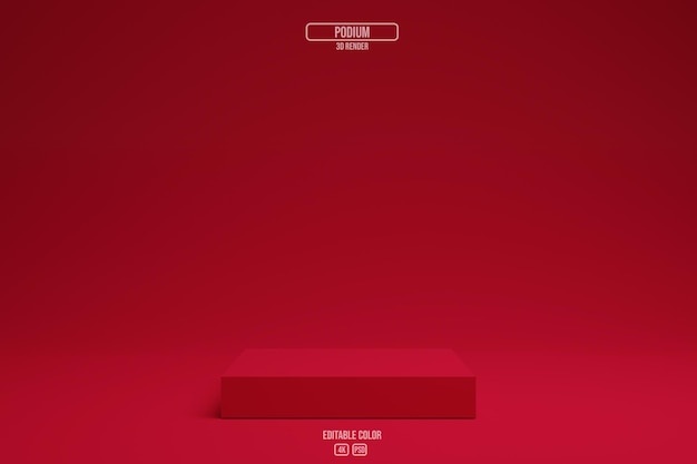 PSD podium background minimal red scene geometric 3d platform