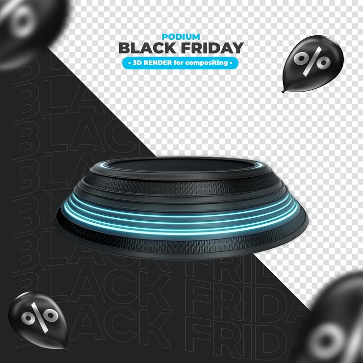 PSD podium black friday 3d render for composition