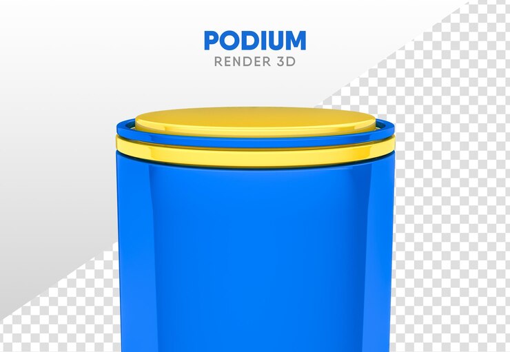 PSD 투명 배경으로 3d 렌더링의 연단 블루