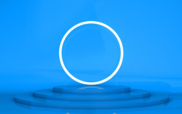 Podium blue sky background scene for product display best 3d rendering ready to use