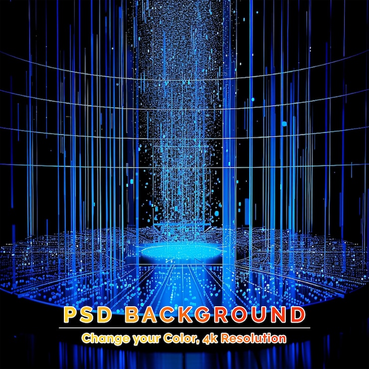 PSD podium floating with fantasy town over earth from space