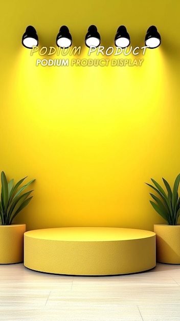 podium for product display summer and natural stage display mockup for show product presentation