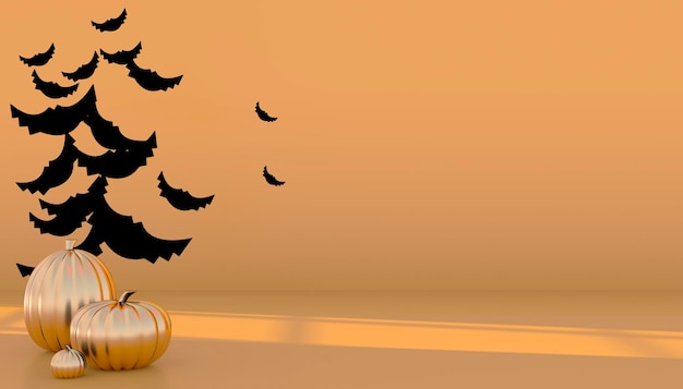 Podium I Minimalne Abstrakcyjne Tło Na Halloween, 3d Renderowania Geometryczny Kształt. Ilustracja 3d.