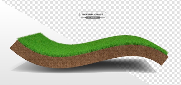 Podium met gras in 3d-realistische render