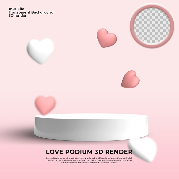 podium model 3d różowy kolor