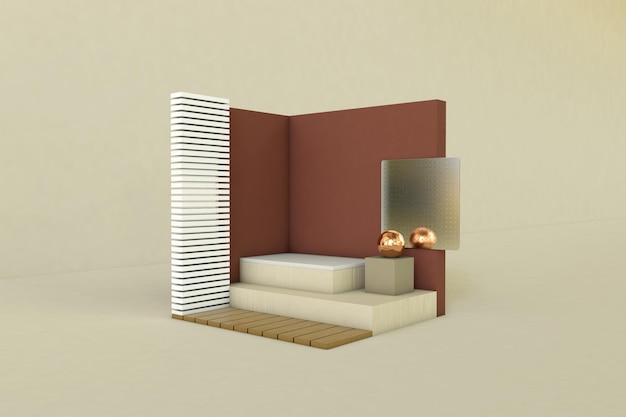 Podium, pedestal or platform, cosmetic background for product presentation