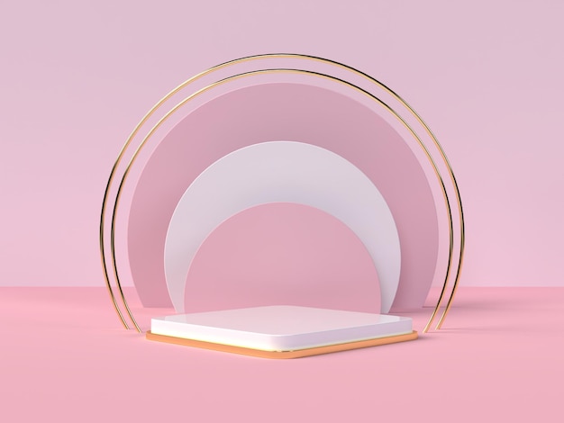 Podium product presentation for Valentine's Day in 3d rendering