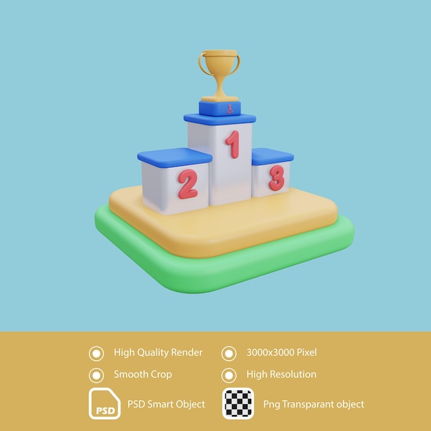 Podium rankingu ilustracji 3D