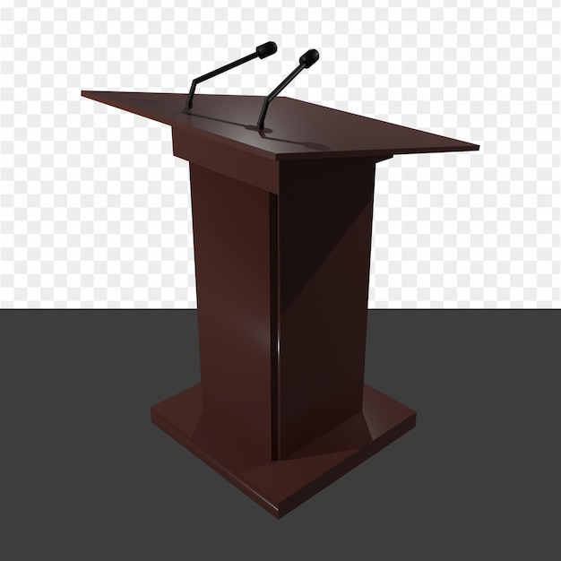 PSD a podium with a microphone on it - png png, transparent png