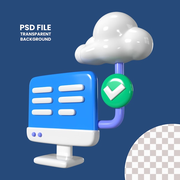 Podłączona ikona ilustracji 3D