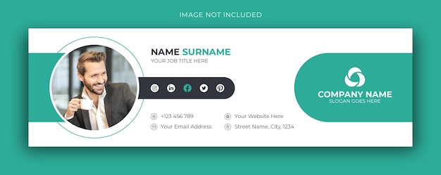 Podpis E-maila Lub Stopka E-maila I Osobisty Szablon Projektu Okładki Na Facebooku W Mediach Społecznościowych