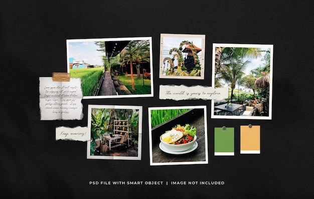 Podróże Ramki Filmowe Moodboard Makieta