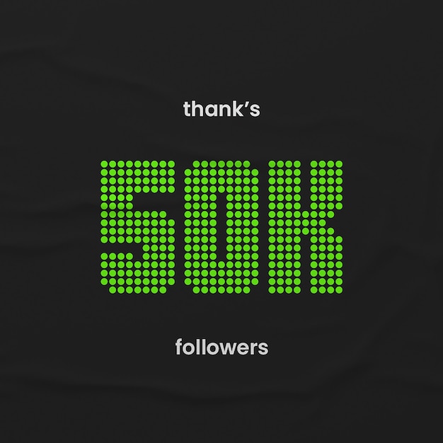 PSD podziękuj 50k instagram post template psd design social media typography layout template