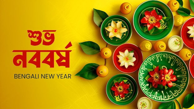 PSD pohela boishakh bengali new year banner