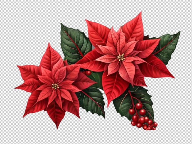 PSD poinsettia flower on transparent background