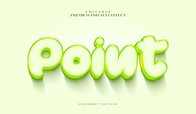 PSD point 3d editable premium psd text effect