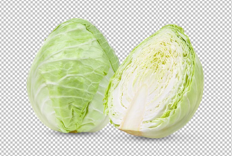 PSD pointed cabbage isolated on alpha layer