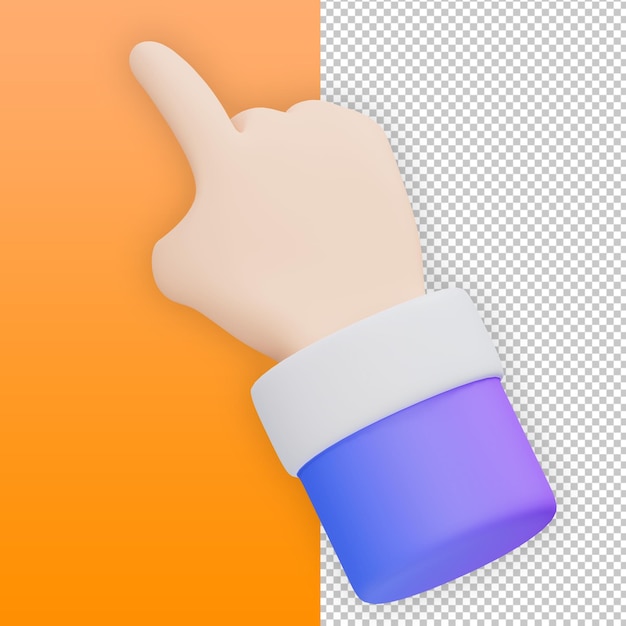 Pointing hand gesture 3d illustration