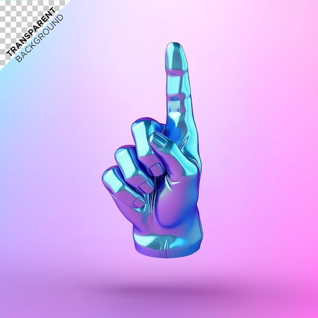 Pointing index finger holographic ilustration