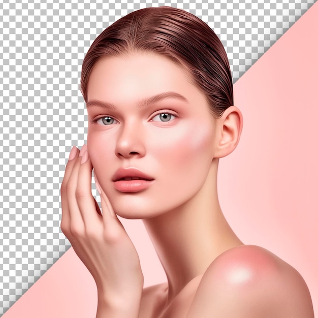 PSD poised model portrait on transparent background