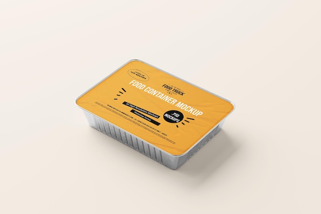 Pojemnik Z Produktem Spożywczym Z żółtym Pojemnikiem Z Napisem „przechowywanie żywności”