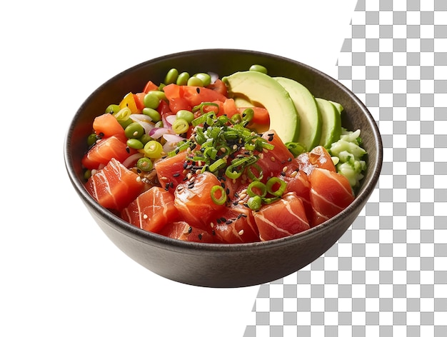 PSD poke bowl food with transparent background