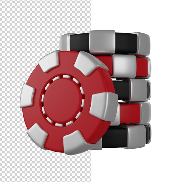 Iconica di rendering 3d di poker chip stack