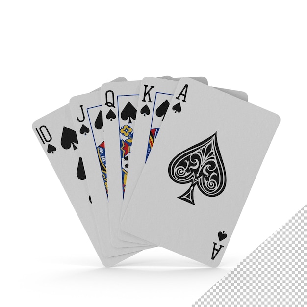 PSD mano di poker scala reale png