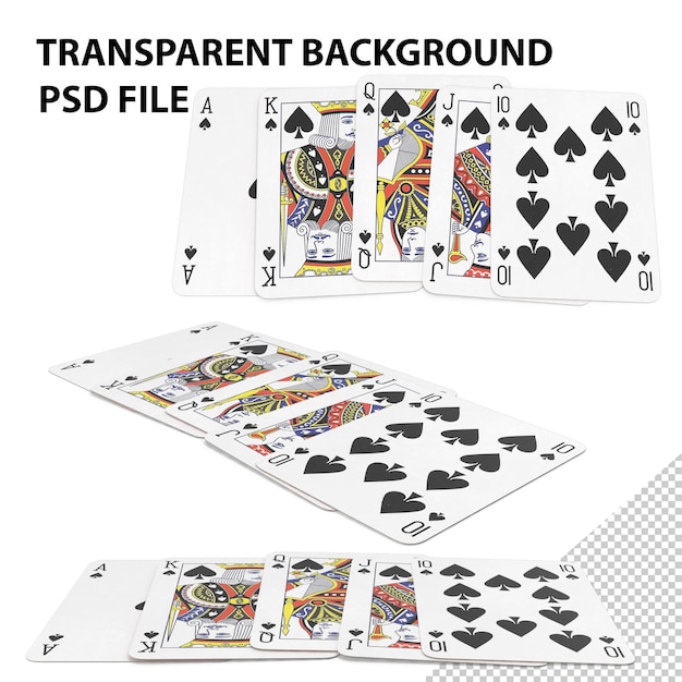 PSD poker hand straight flush png