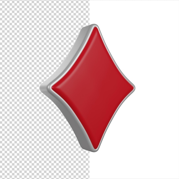 Poker playing card tile or diamond suit 3d render icon