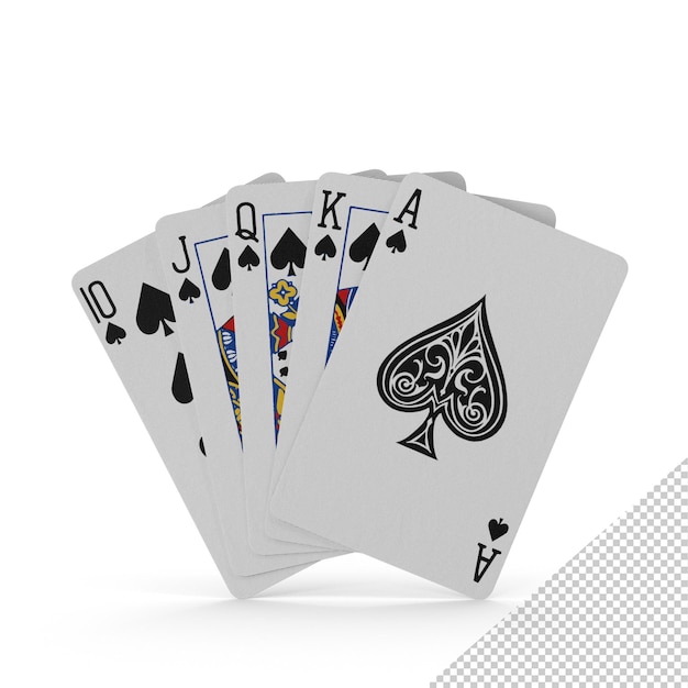 Pokerowa ręka pokera królewskiego PNG
