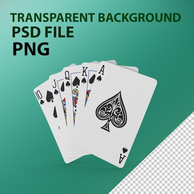 Pokerowa ręka pokera królewskiego PNG