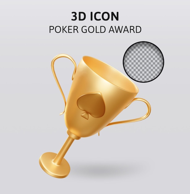 Pokerowe Złote Nagrody Ilustracja Renderowania 3d