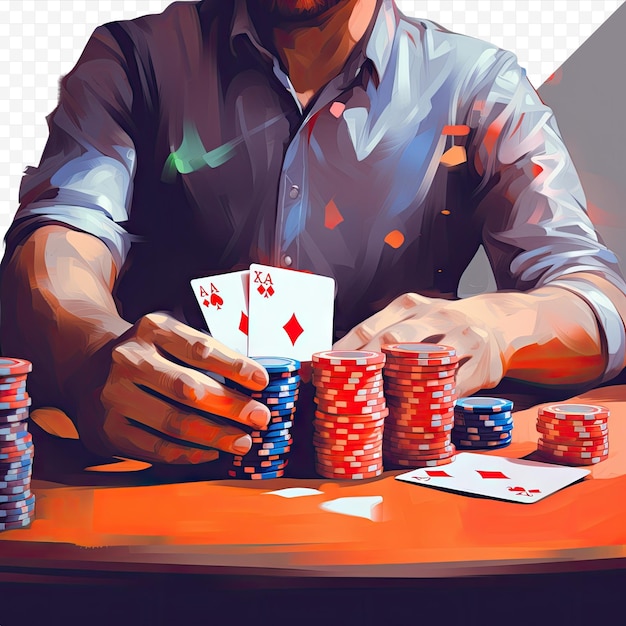 Pokerspel met transparante achtergrond