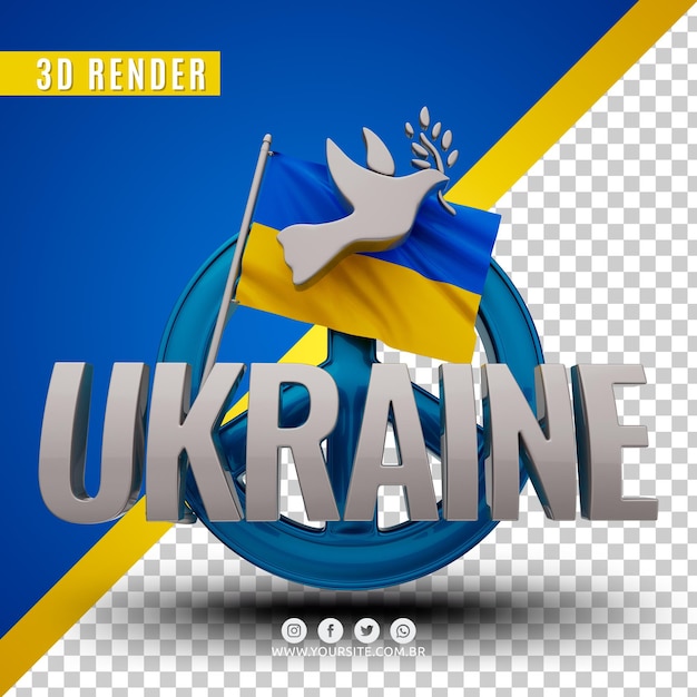 pokój dla Ukrainy renderowanie 3d