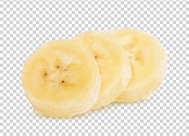 Pokrojony banan odizolowywający na białym tlePhoto premium PSD