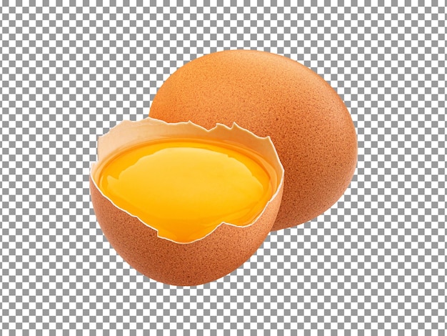 PSD pół pęknięte jajko na przezroczystym tle