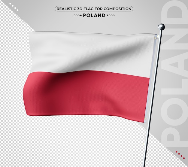 Poland 3d textured flag for composition