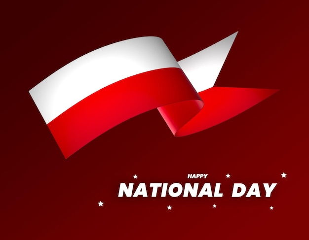 PSD poland flag element design national independence day banner ribbon psd