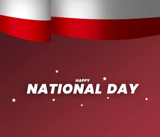 PSD ポーランド国旗 デザイン 独立記念日 バナー リボン
