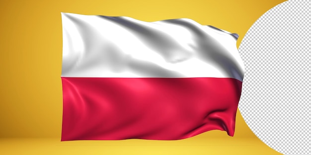 Poland waving flag realistic isolated on transparent png