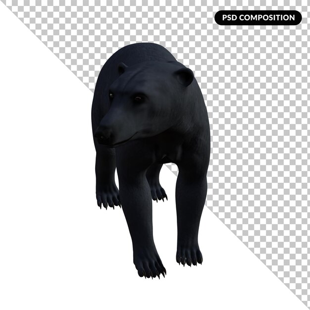 PSD rendering 3d isolato animale dell'orso polare