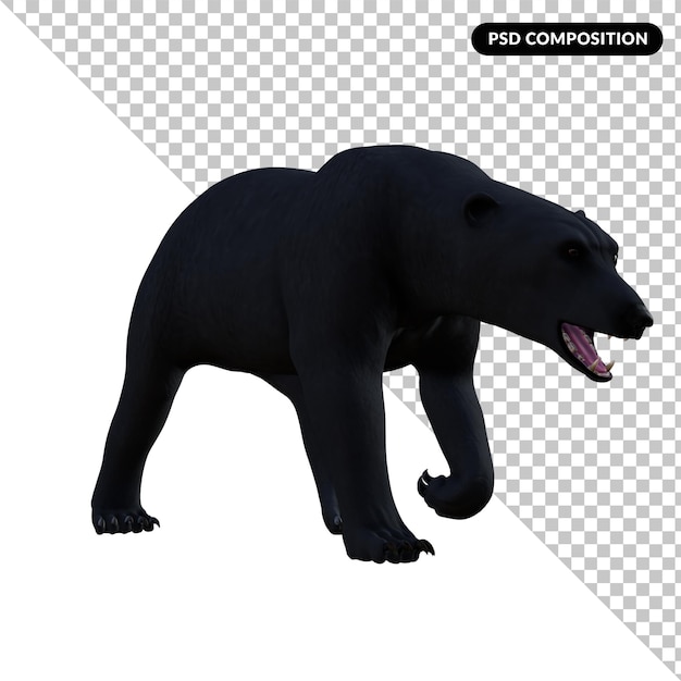 PSD 북극곰 동물 고립 된 3d 렌더링