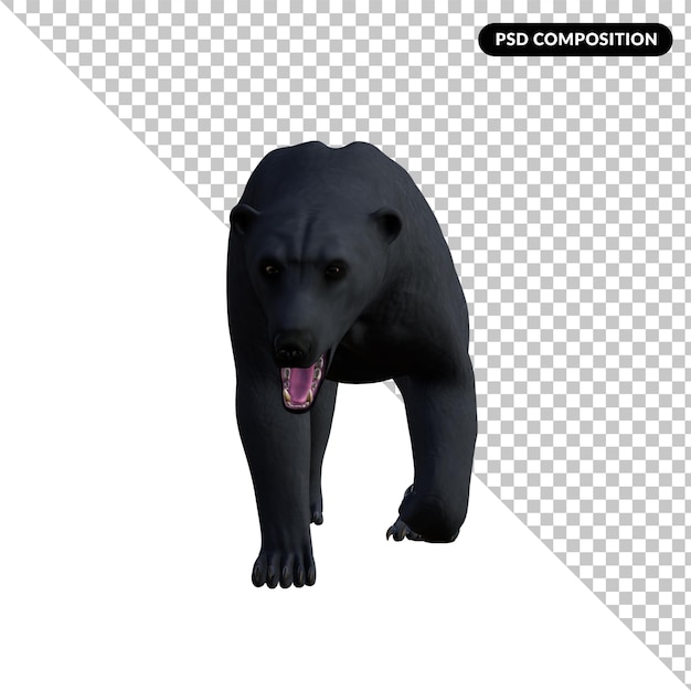 PSD polar bear animal isolated 3d rendering